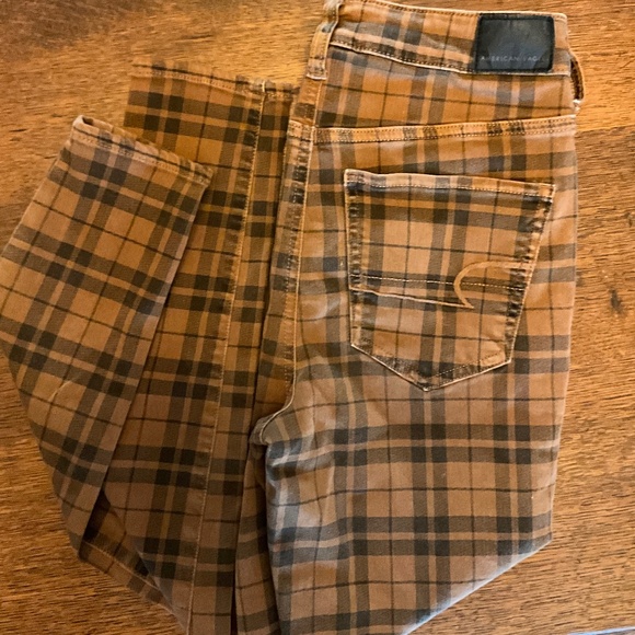 American Eagle brown plaid women’s size 6 regular pants - Picture 1 of 6